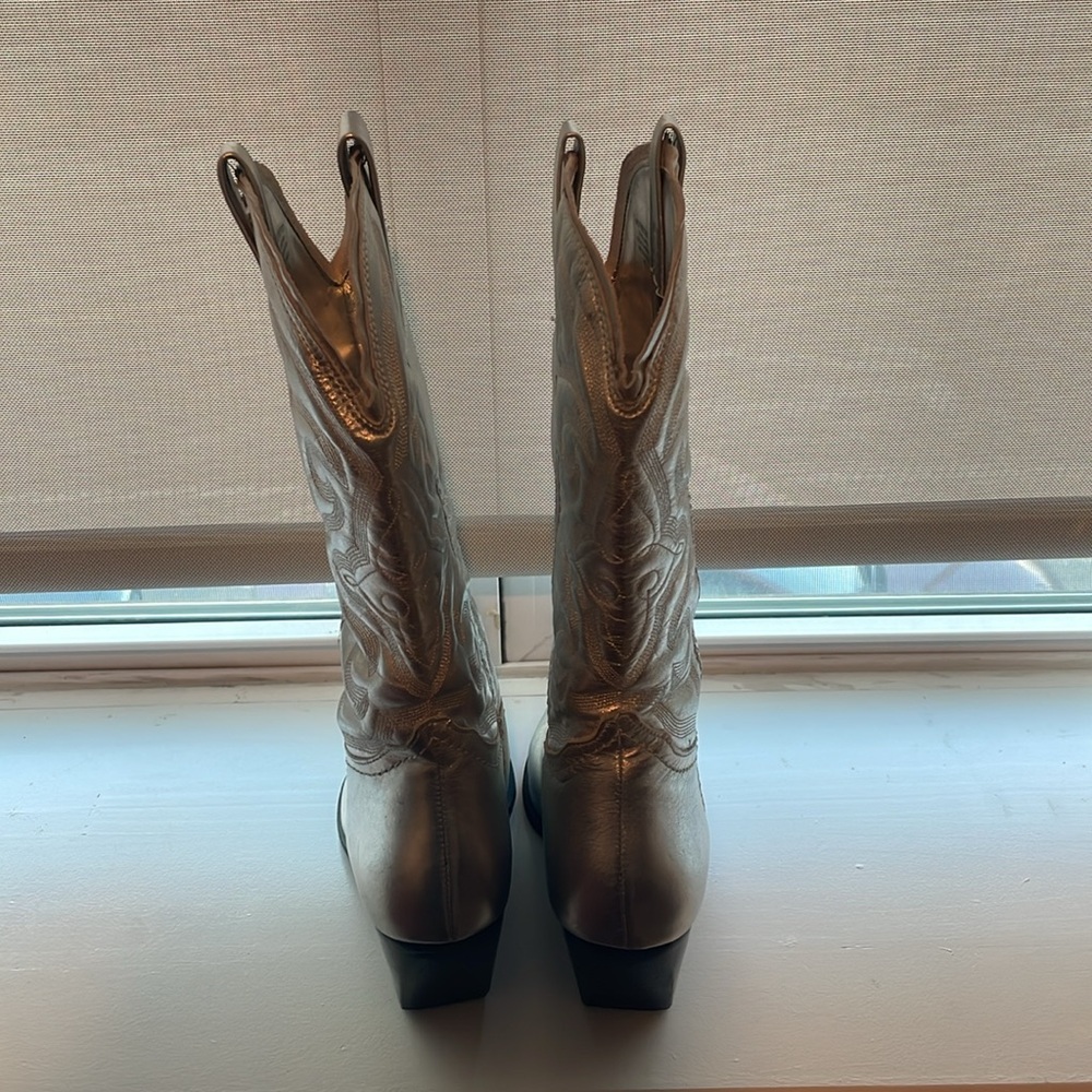 Steve Madden Silver Cowboy Boots - Picture 11 of 12